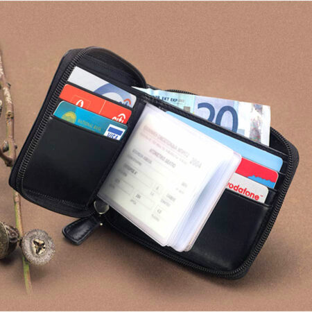Contax Δερμάτινη Χειροποίητη Θήκη Πιστωτικών Καρτών με Φερμουάρ 