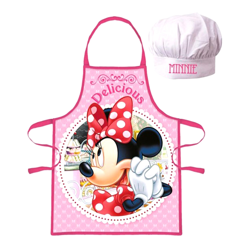 Disney Minnie Mouse Σετ 2τμχ. Παιδική Ποδιά Μαγειρικής και Σκούφος Chef