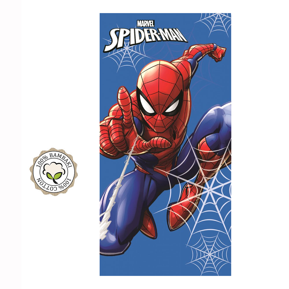 Marvel Spider-Man Βαμβακερή Βελουτέ Πετσέτα Θαλάσσης – Μπάνιου